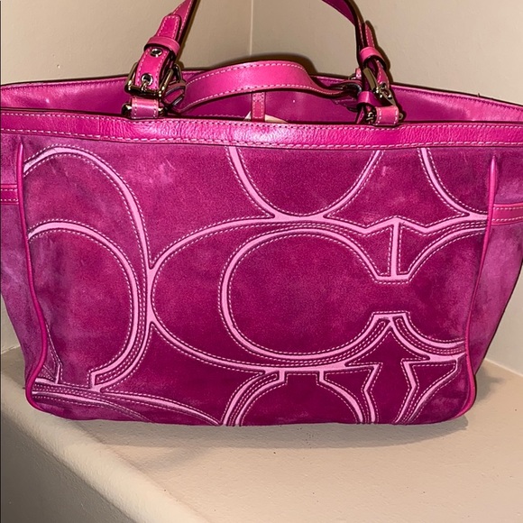 Coach suede tote - Picture 2 of 4